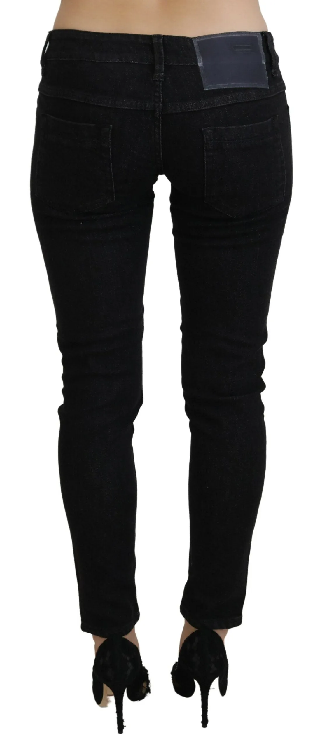 Acht Sleek Cotton Slim Fit Denim In Black