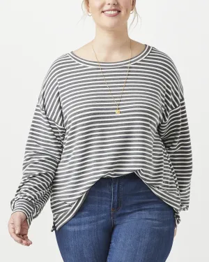 Allie Long-Sleeve Top | Black / Ivory