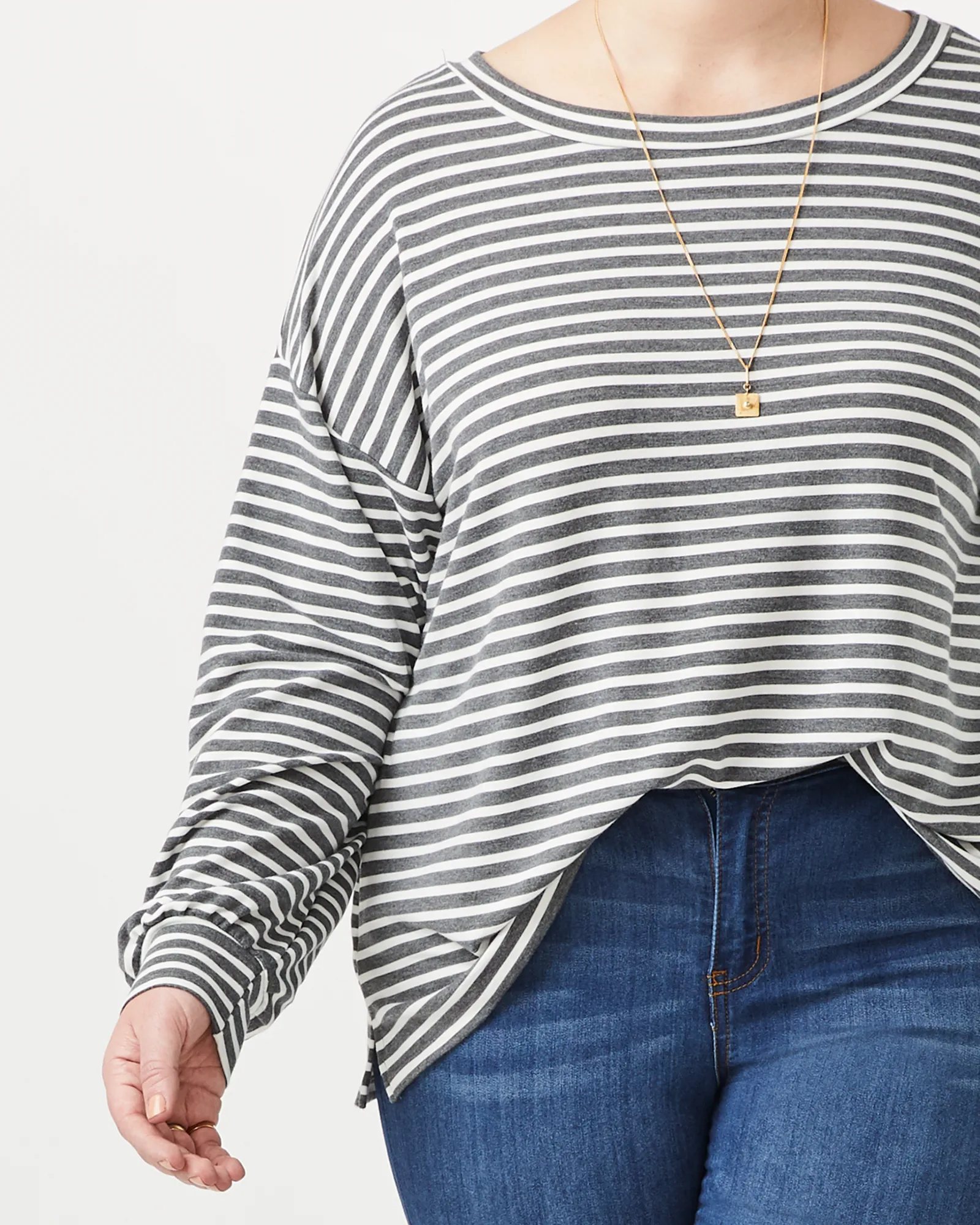 Allie Long-Sleeve Top | Black / Ivory