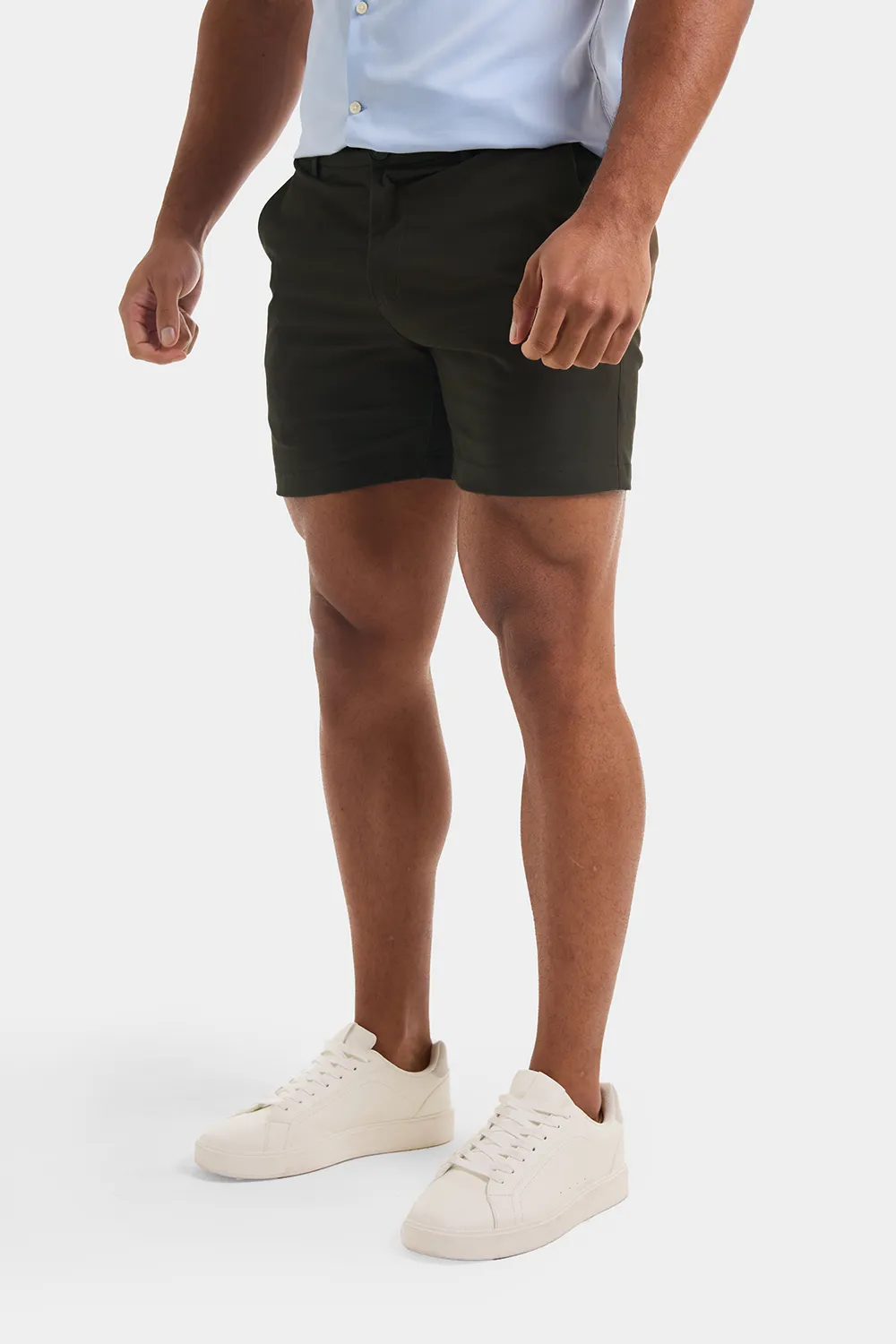 Athletic Fit Chino Shorts 5" in Khaki