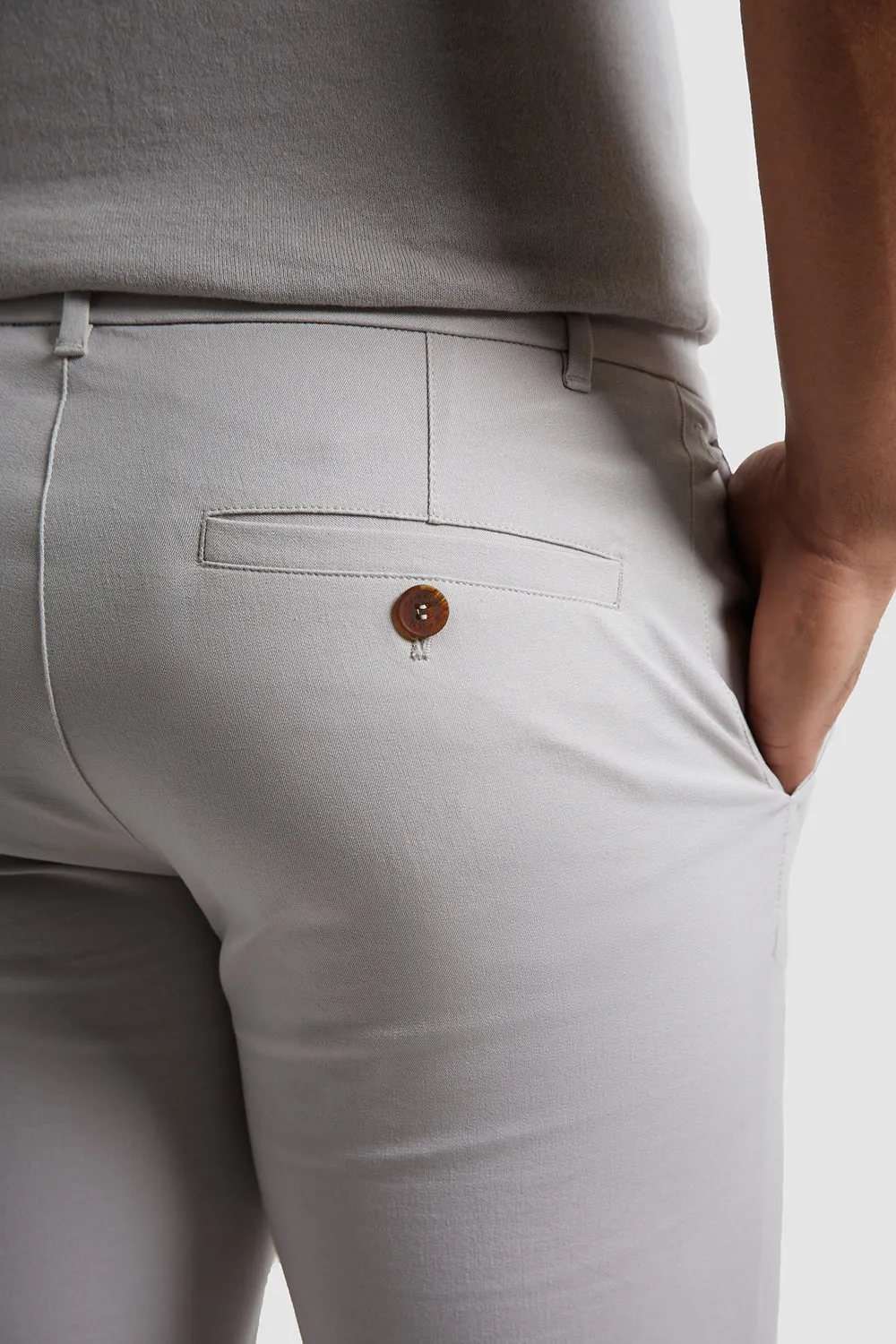 Athletic Fit Chino Shorts in Pale Grey