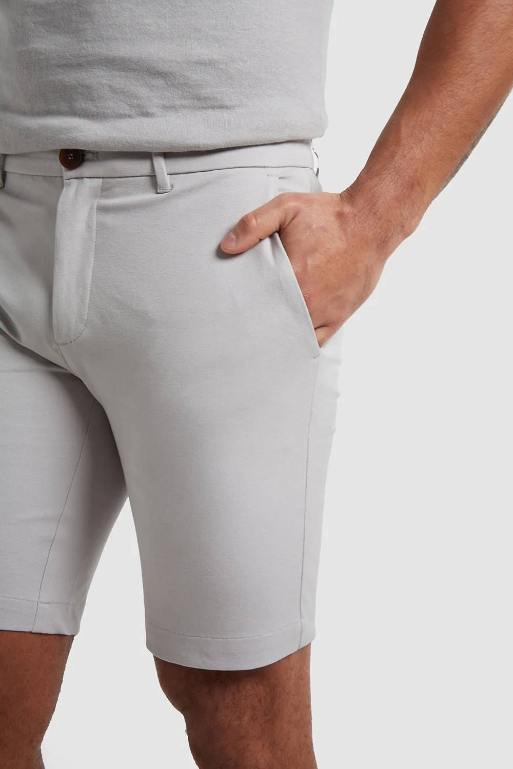 Athletic Fit Chino Shorts in Pale Grey