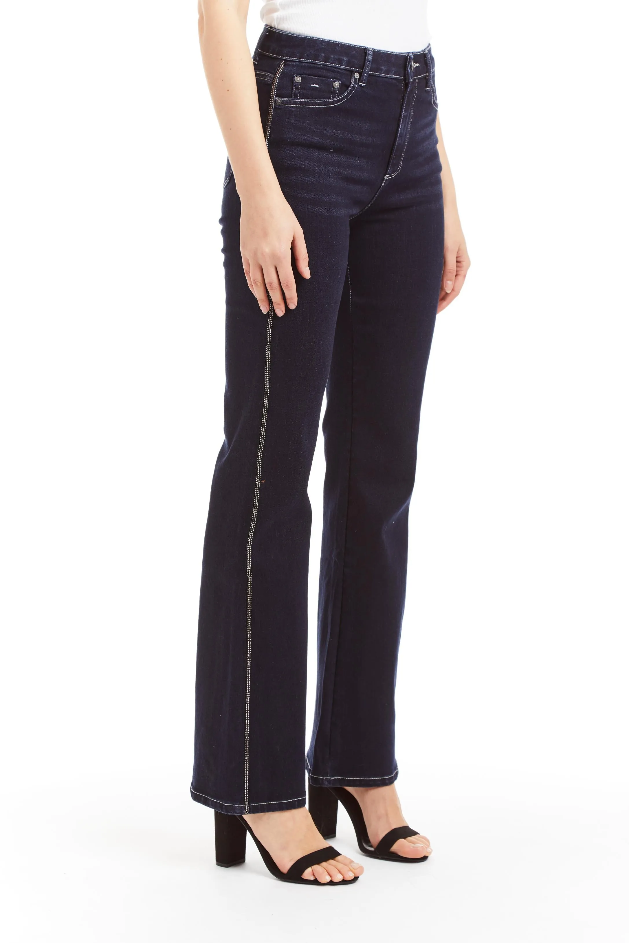 Bling Side Seam Piping Bootcut Jeans