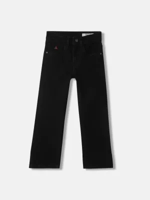 Blue Giraffe Boys Black Solid Mid-Rise Bootcut Jeans