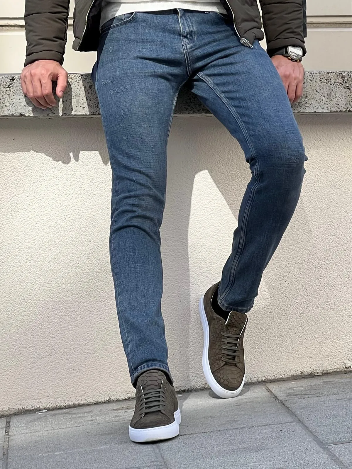 Bojoni Astoria Slim Fit High Khaki Jeans