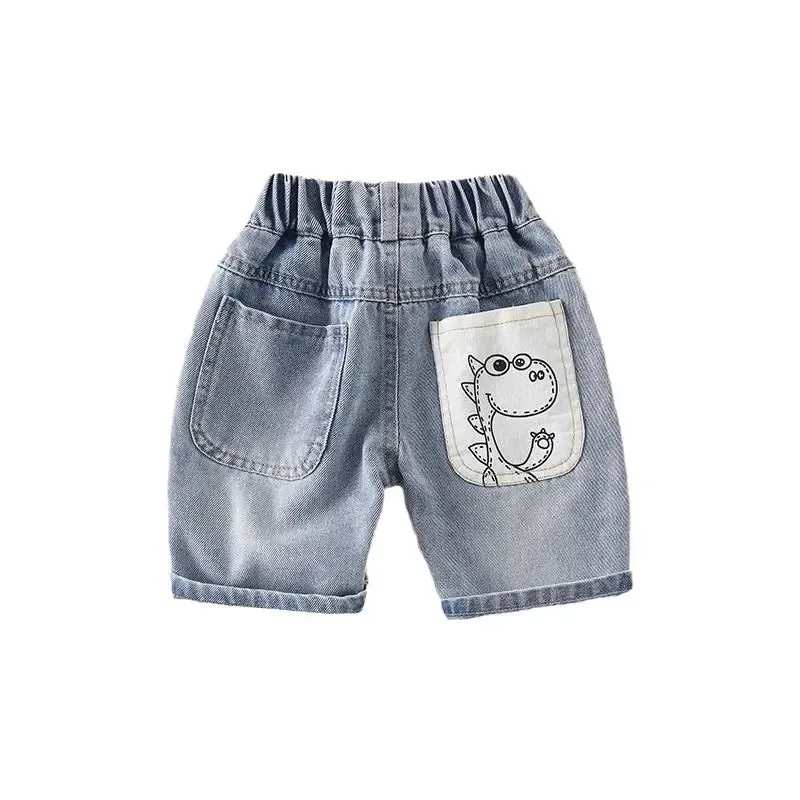 Boys Denim Dinosaur Shorts