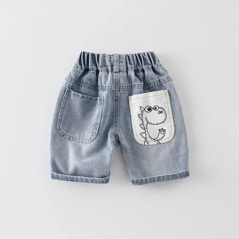 Boys Denim Dinosaur Shorts