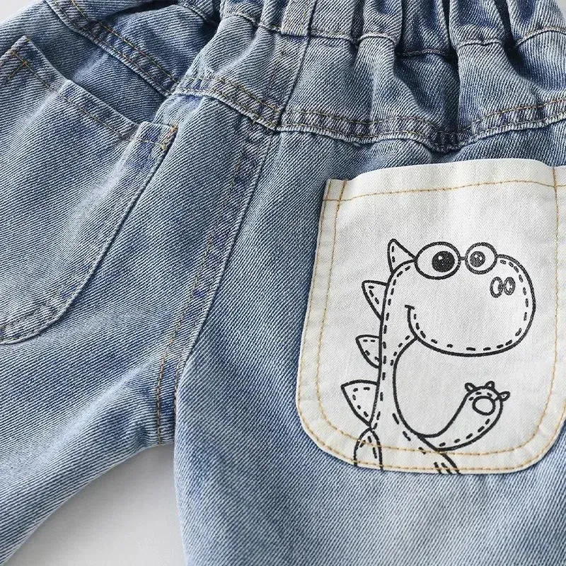 Boys Denim Dinosaur Shorts