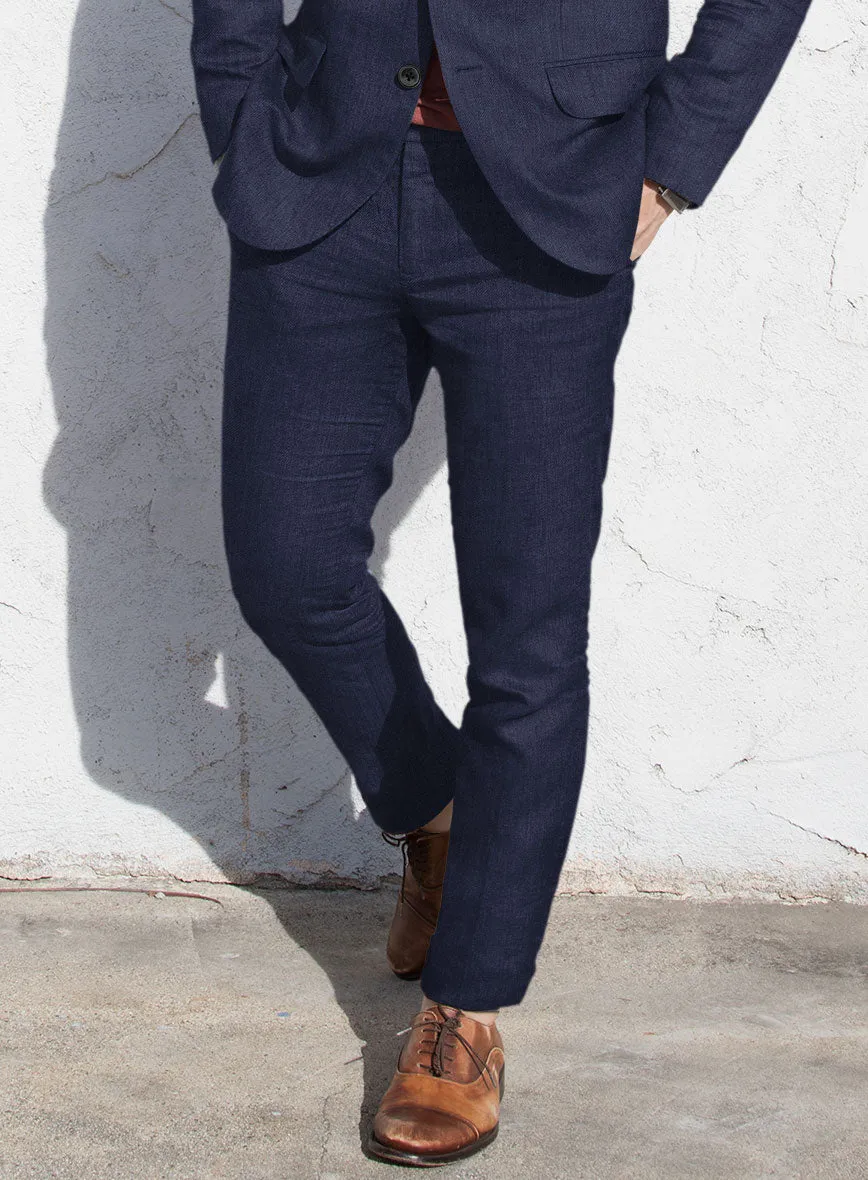 Campari Berry Blue Linen Pants