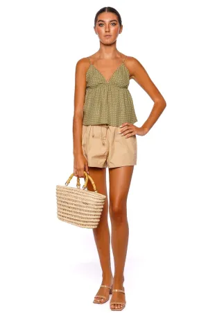 Camryn Driftwood Cotton Drawstring Short