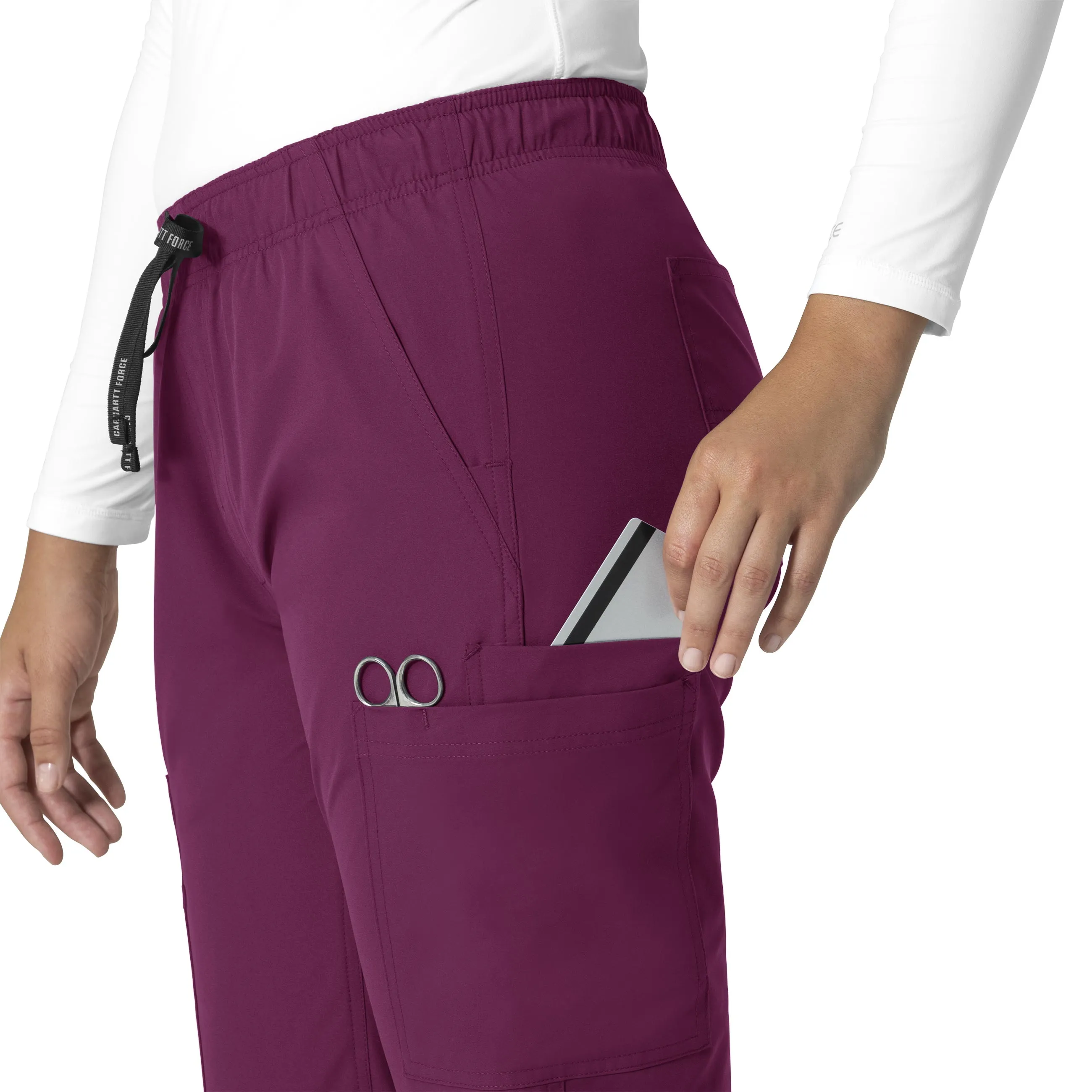 Carhartt Force Essentials Women's Straight Leg Scrub Pant - Wine