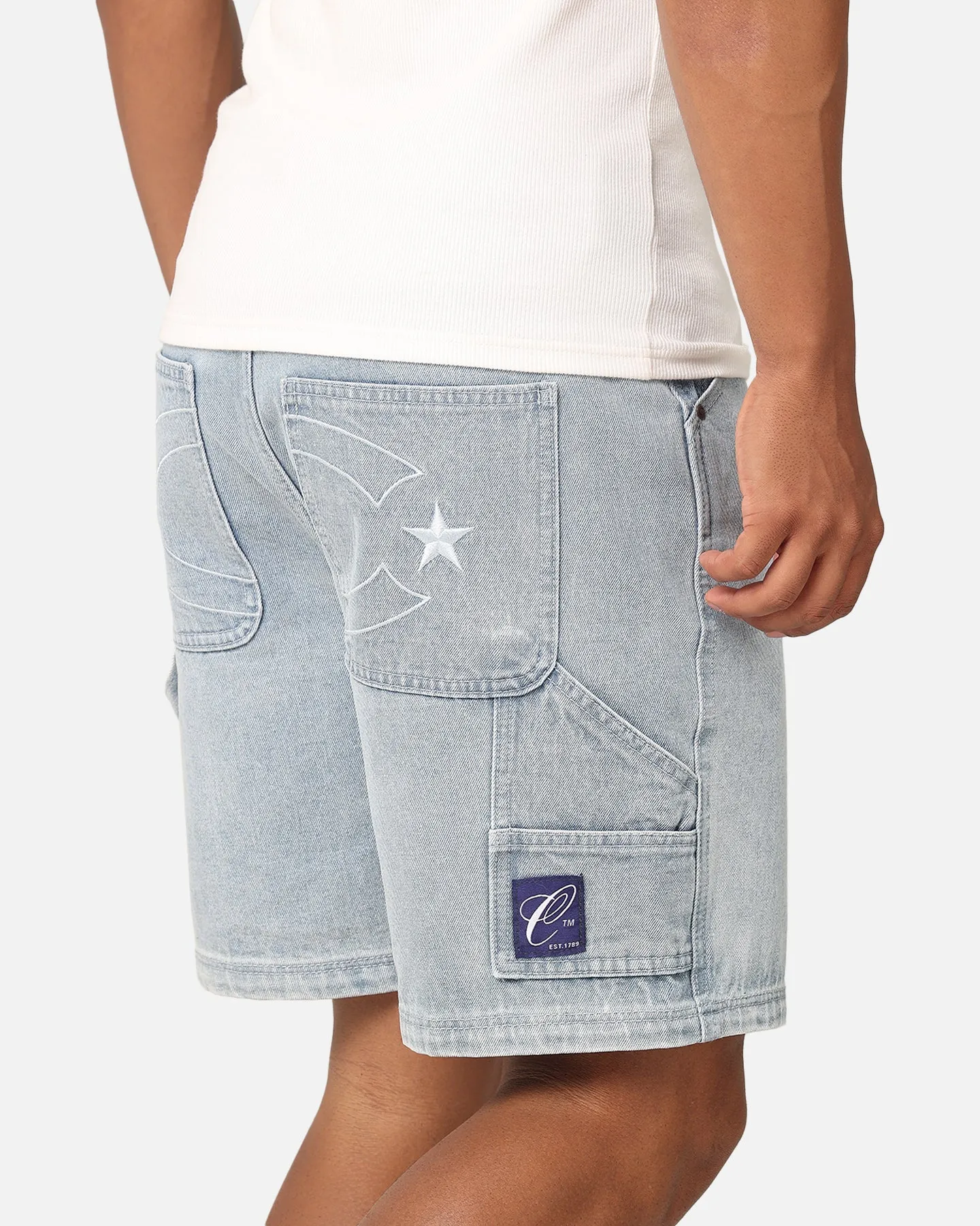 Carre C-Star Denim Shorts Light Wash Blue