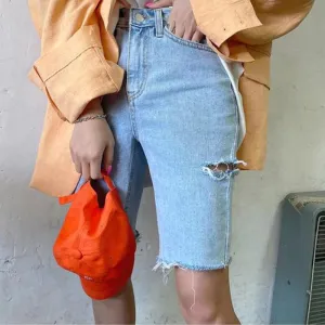 Casual Shorts for Women High Waist Ripped Button Up Denim Shorts