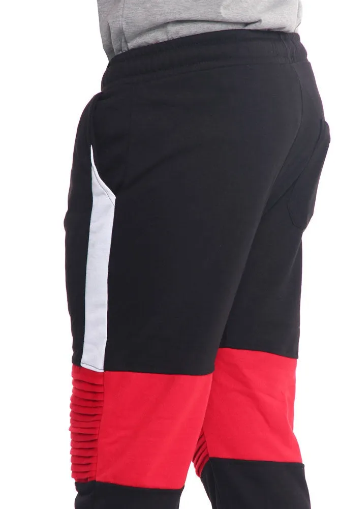 Color Block Biker French Terry Jogger Pants