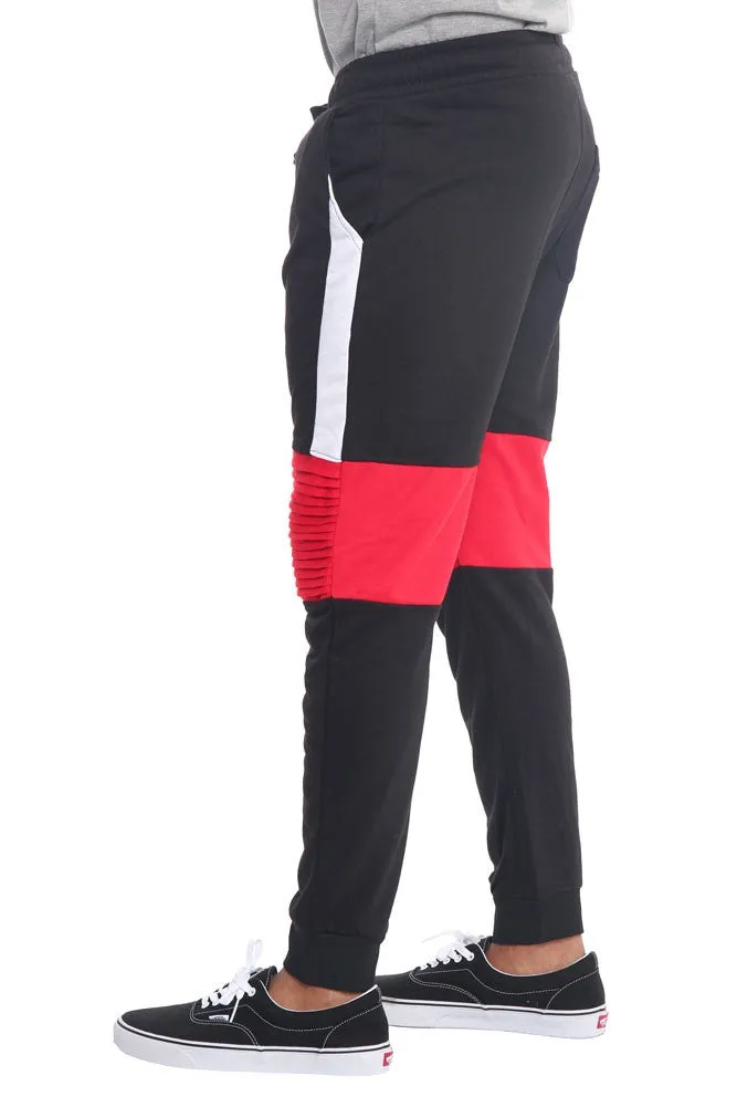 Color Block Biker French Terry Jogger Pants