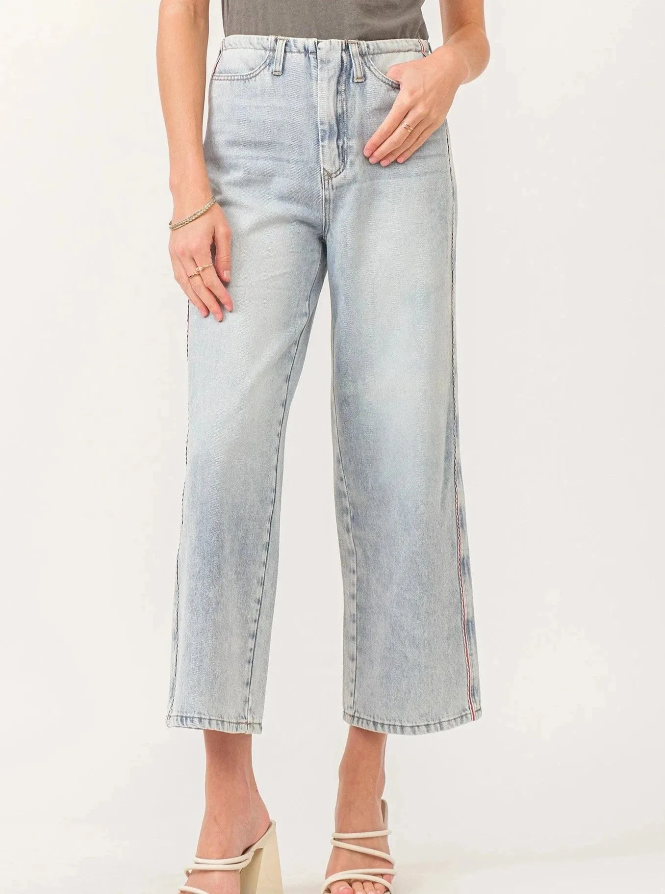 Dear John Polly Super High Rise Cropped Loose Straight Jean Naples