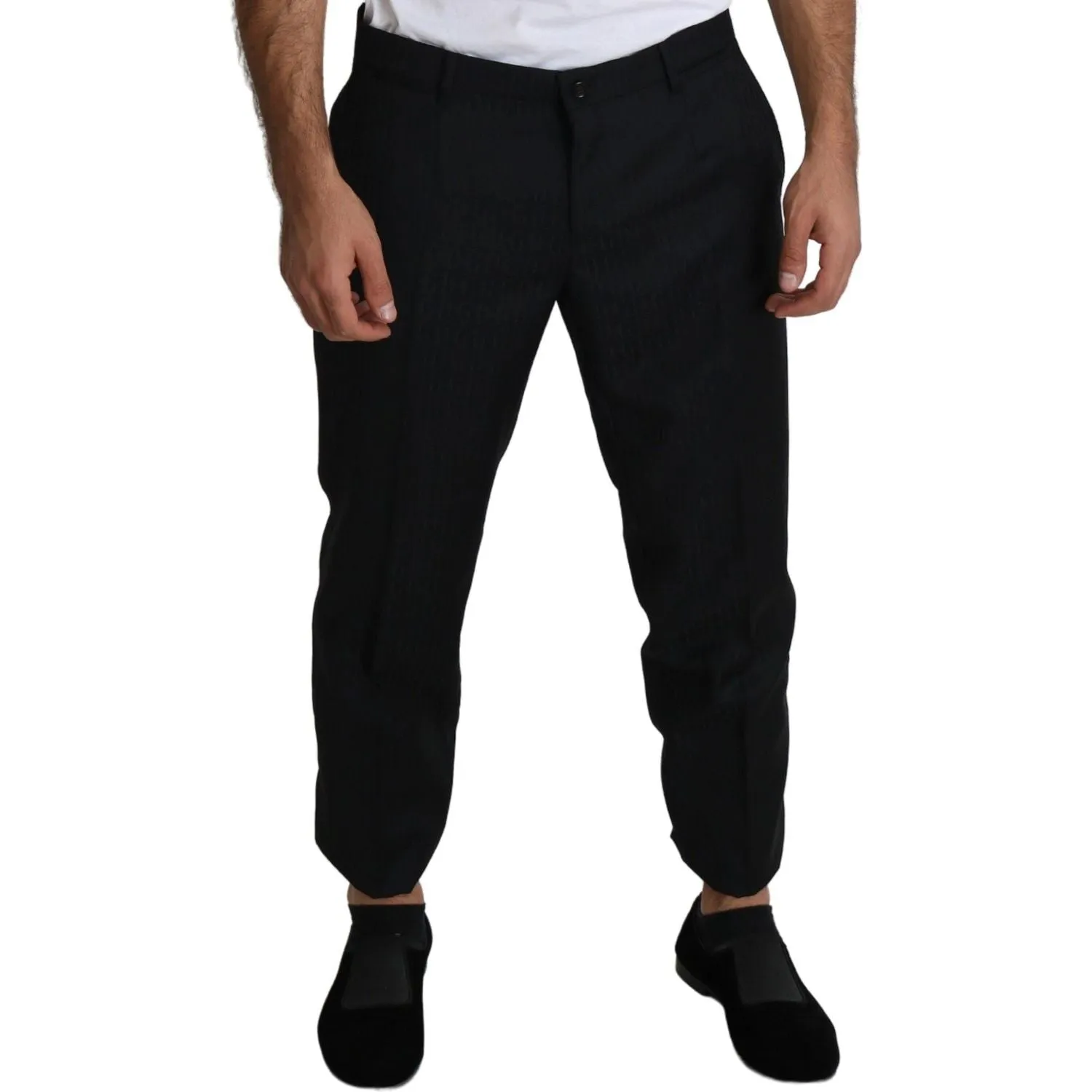 Dolce & Gabbana Elegant Black Virgin Wool Cropped Pants