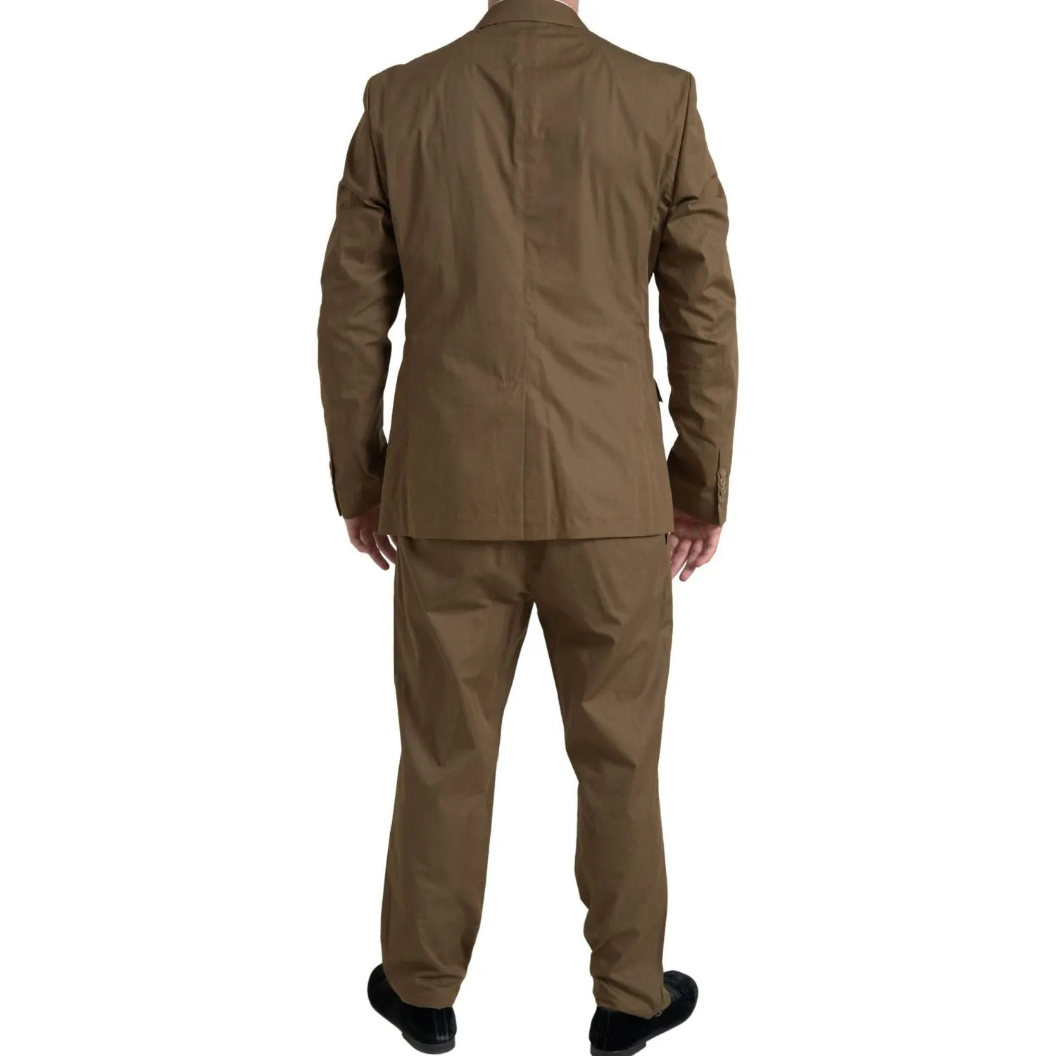 Dolce & Gabbana Elegant Brown Silk Blend Taormina Suit