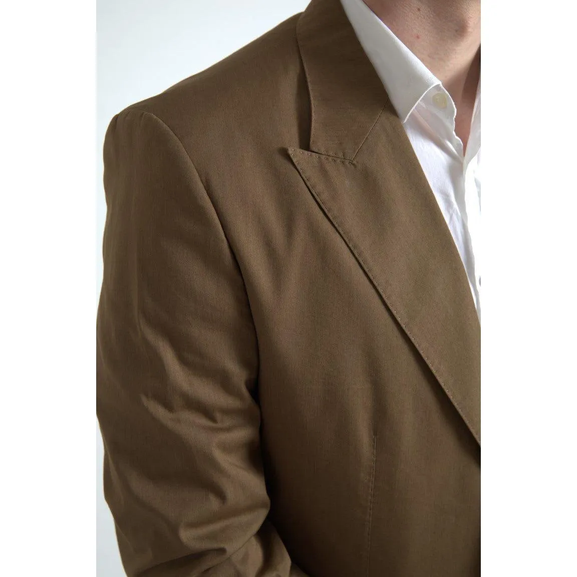 Dolce & Gabbana Elegant Brown Silk Blend Taormina Suit