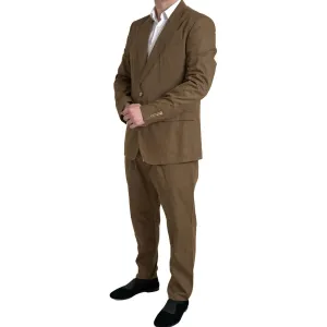 Dolce & Gabbana Elegant Brown Silk Blend Taormina Suit