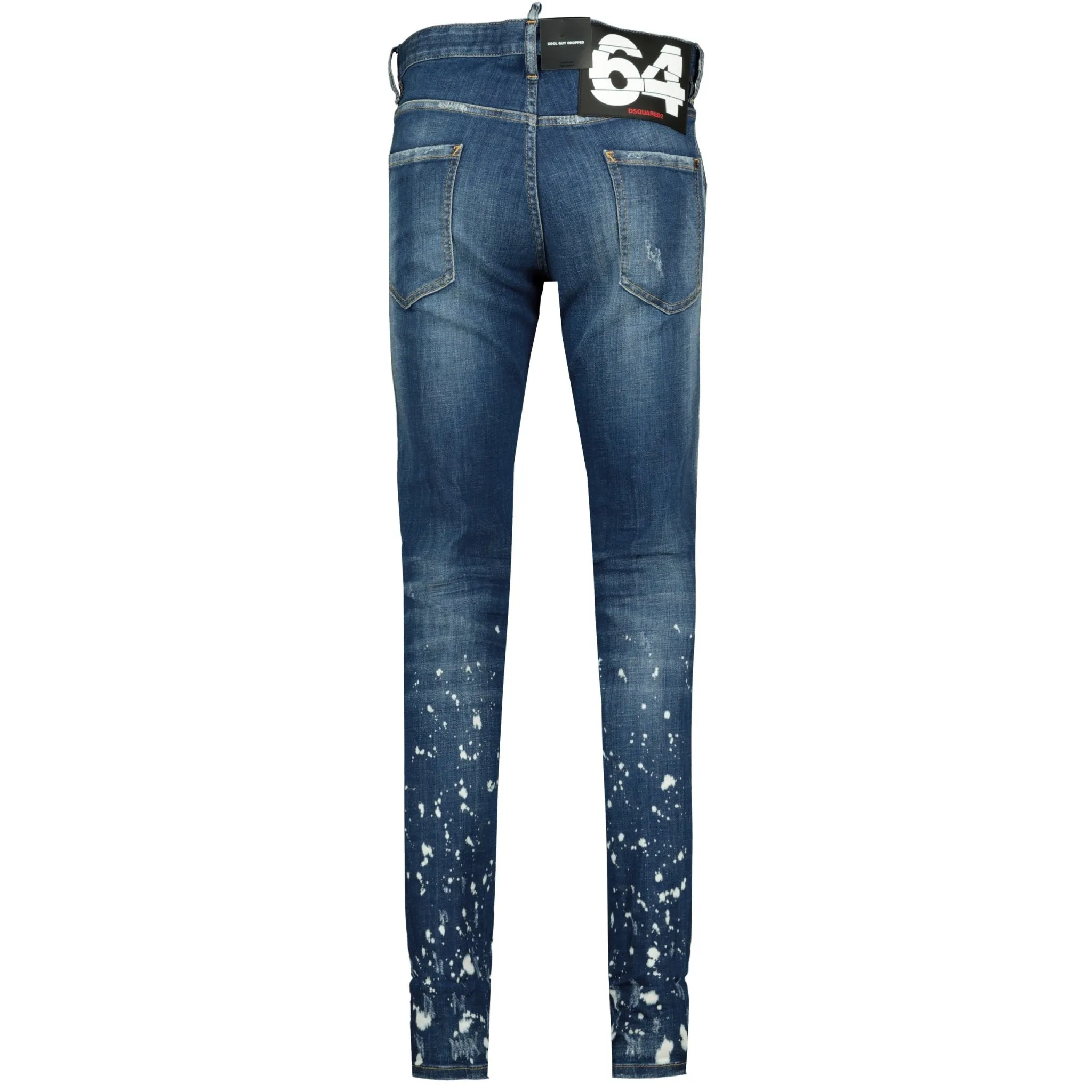 DSquared2 Cool Guy White Paint Distressed Slim Fit Jeans