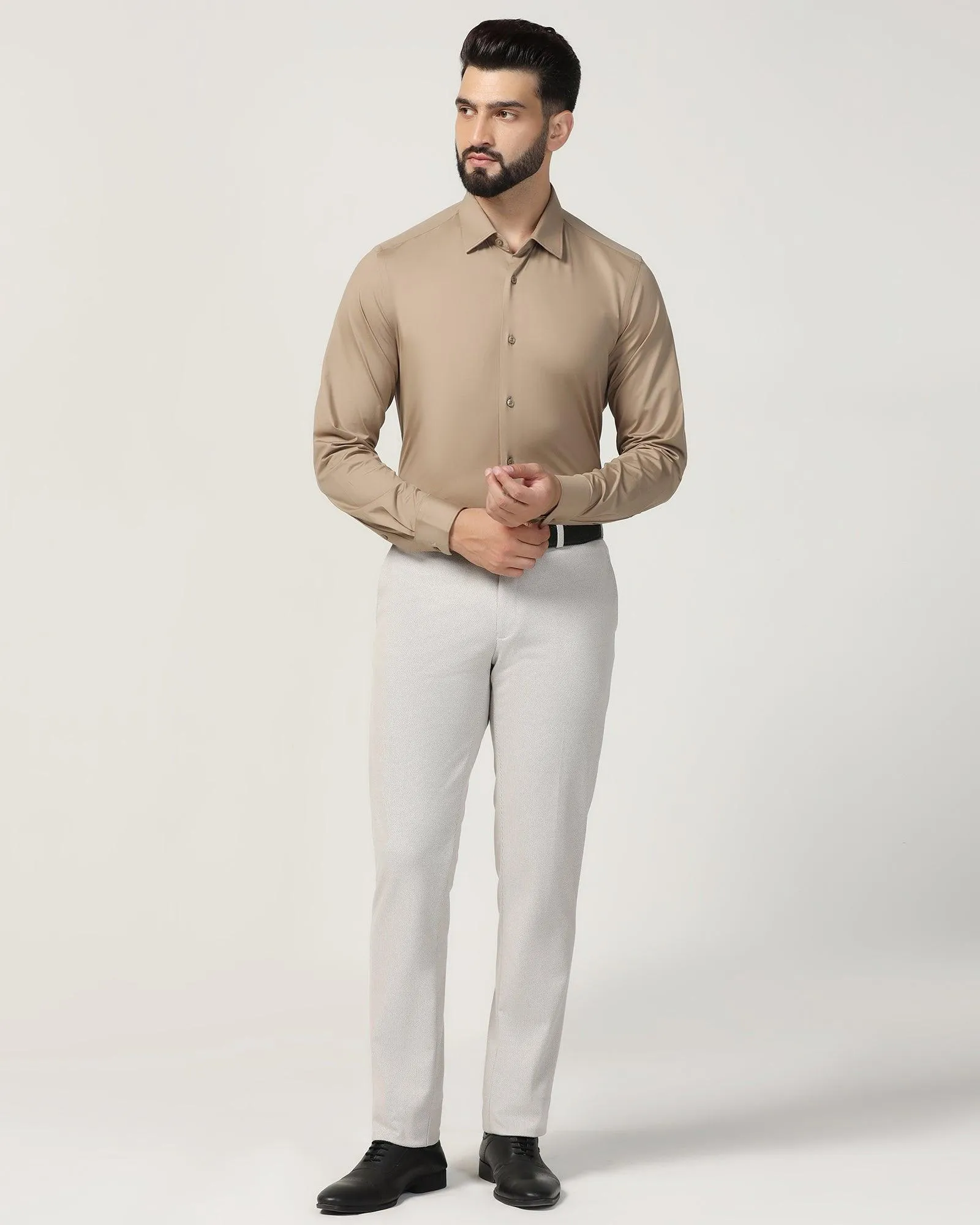 Formal Khaki Solid Shirt - Sofk01