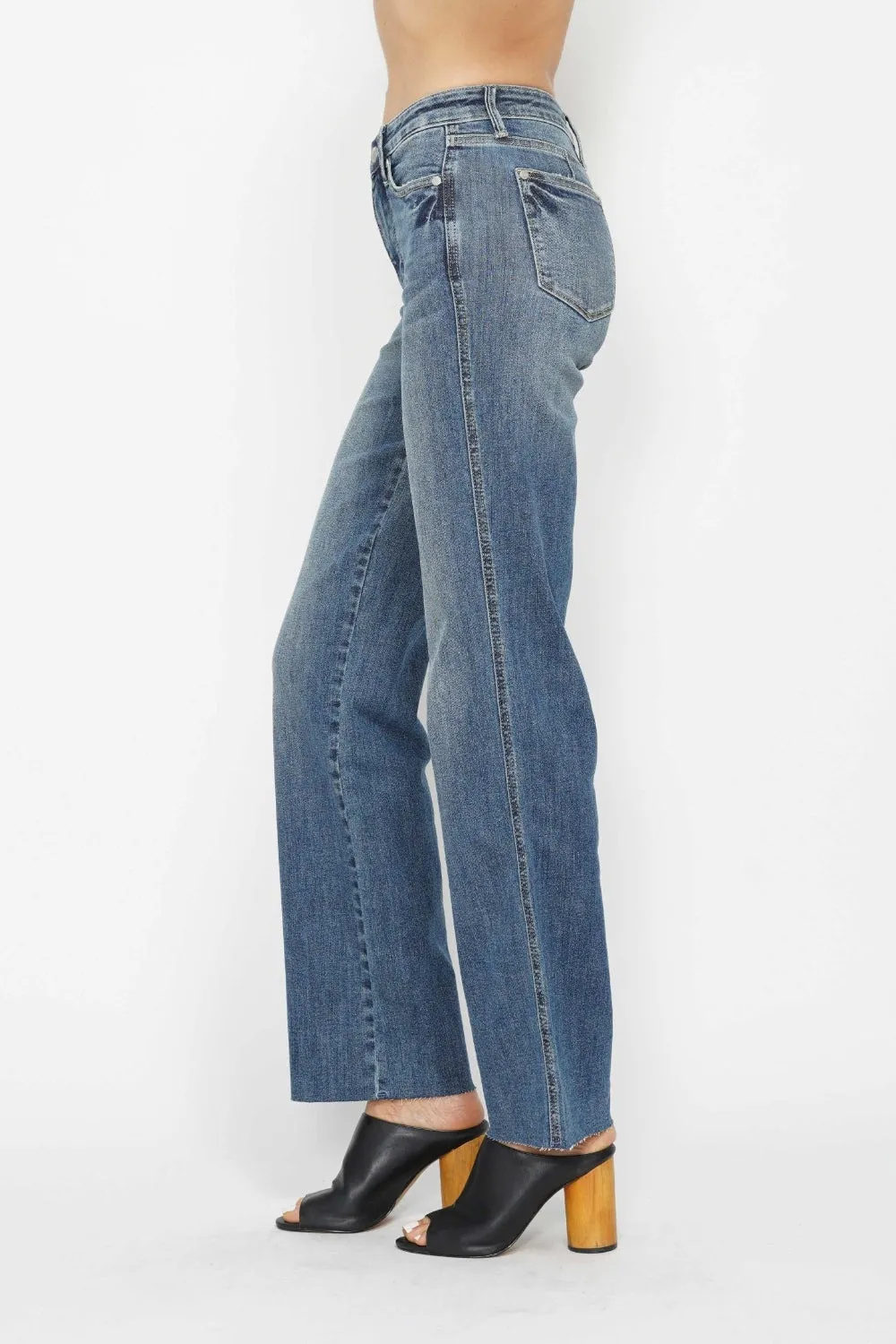 Full Size Tummy Control Straight Jeans