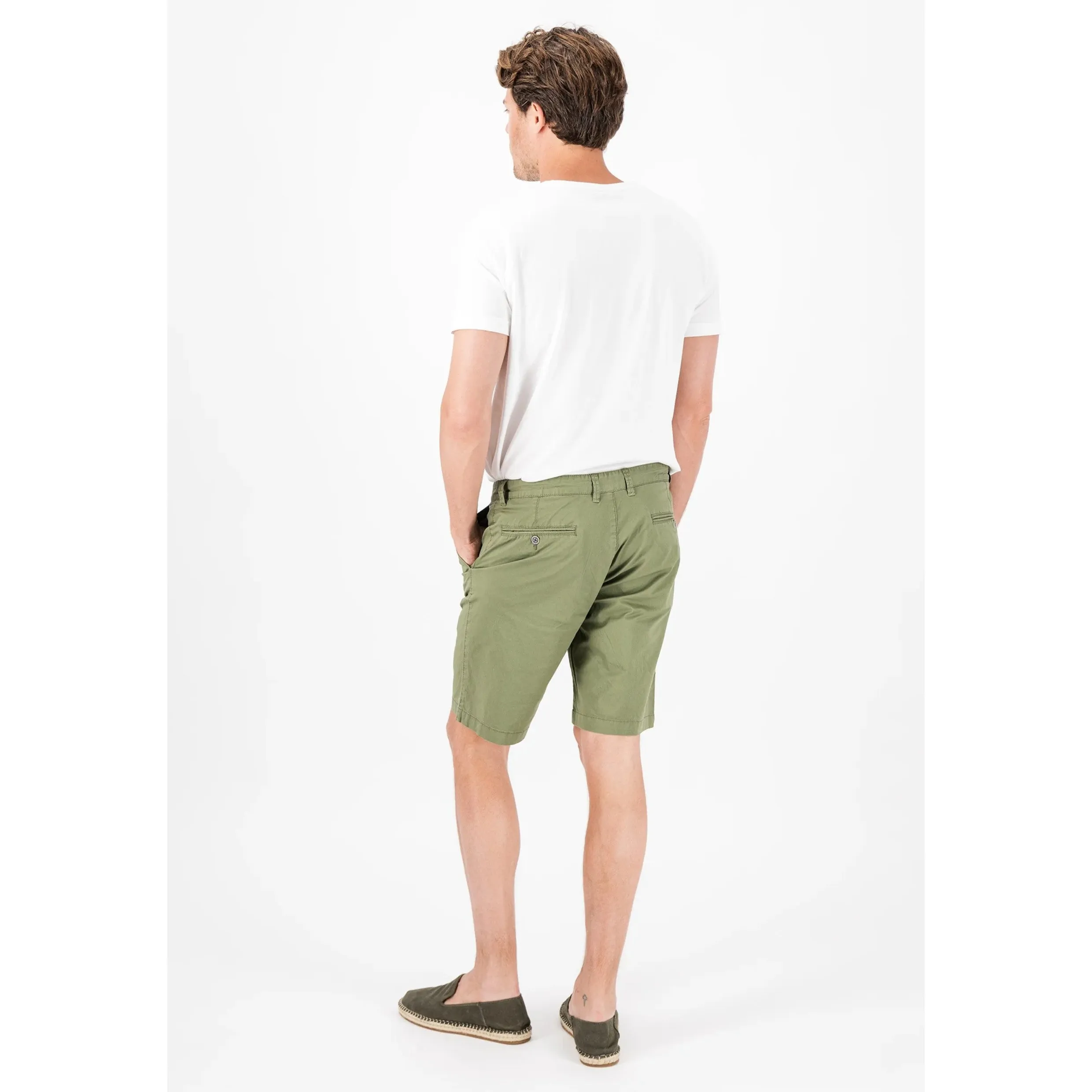 Fynch-Hatton Casual Fit Stretch Chino Shorts 14132810 Dusty Olive