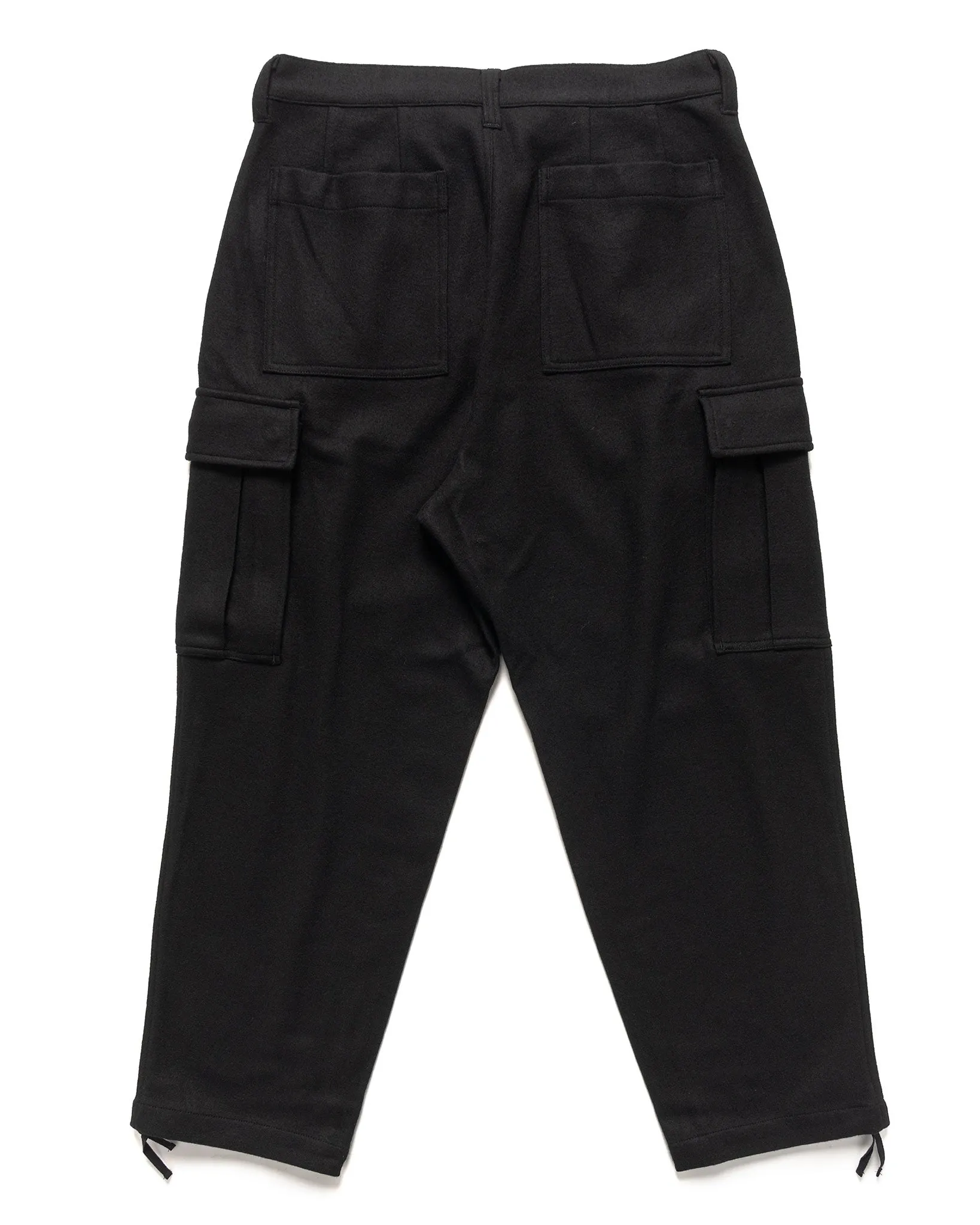 Hard Melton 1Tuck Tapered Cargo Pants Black