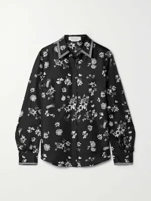 Henri floral-print silk-twill blouse