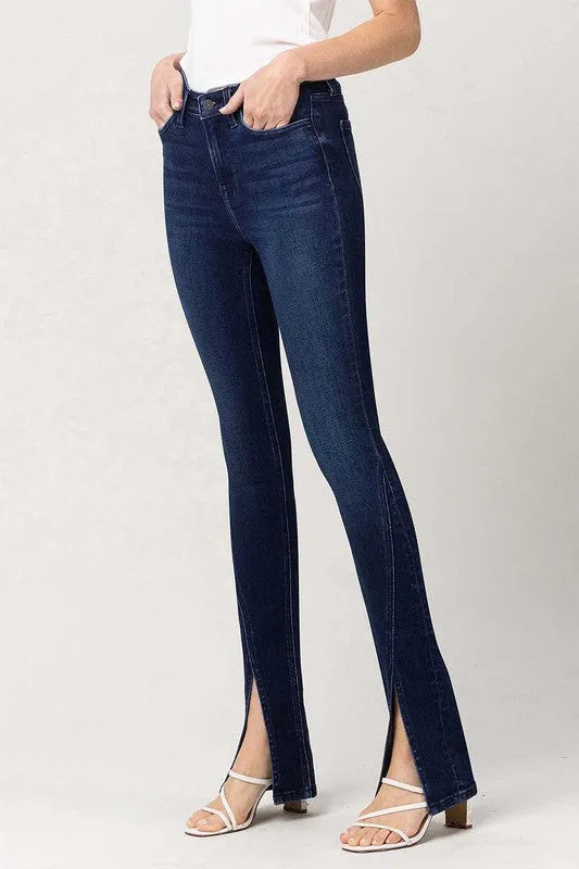 High Rise Slim Straight W/Slit