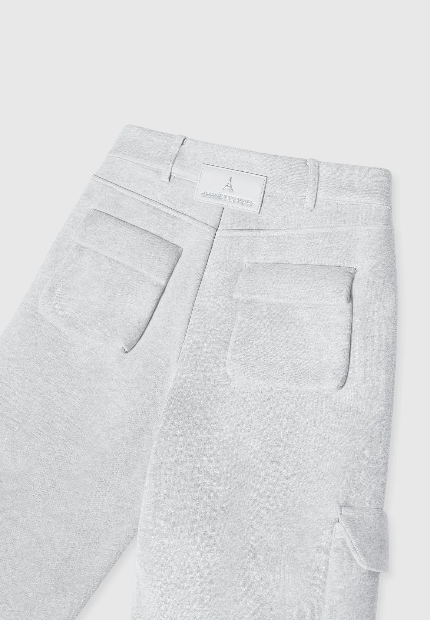 High Waisted Jersey Cargo Pants - Grey