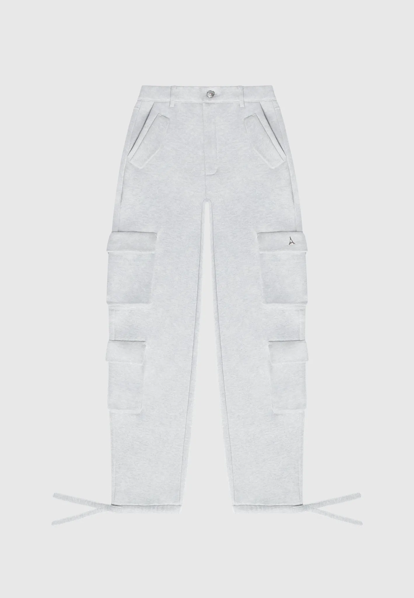 High Waisted Jersey Cargo Pants - Grey