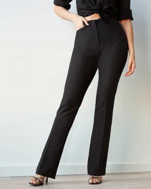 High Waisted Supersoft Twill Curvy Bootcut Pant In Pitch Black