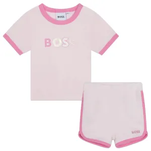 Hugo Boss Baby Girls Pink Sporty Ensemble