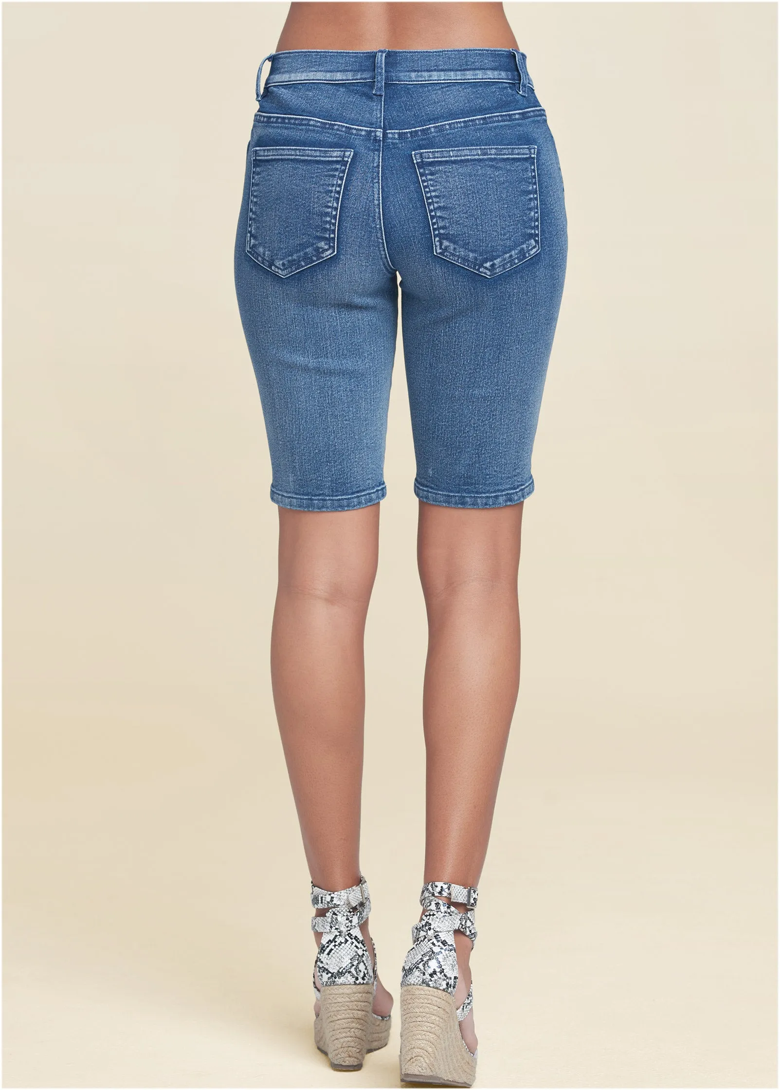 Jean Bermuda Shorts - Medium Wash