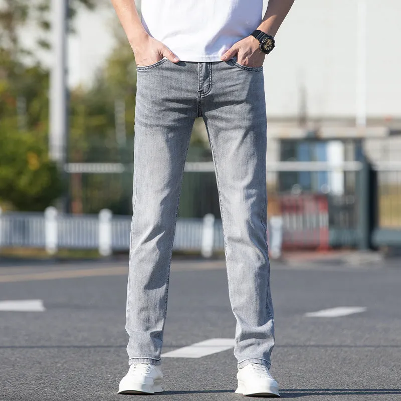 Jeans Men's Slim-fit Straight Trousers