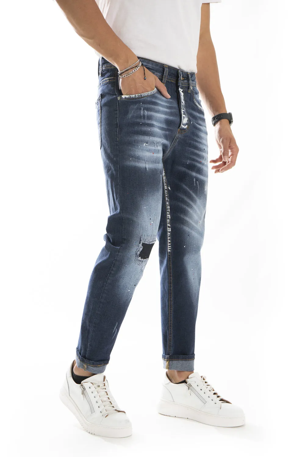 Jeans Uomo Con Sfumature e Abrasioni Art. JS452