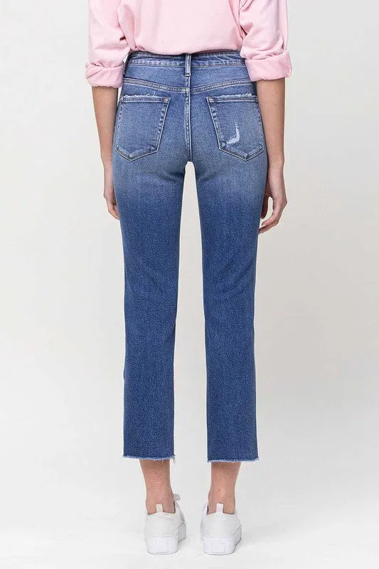 Jerri Mid-Rise Straight Crop Jeans