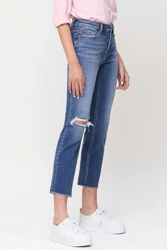 Jerri Mid-Rise Straight Crop Jeans