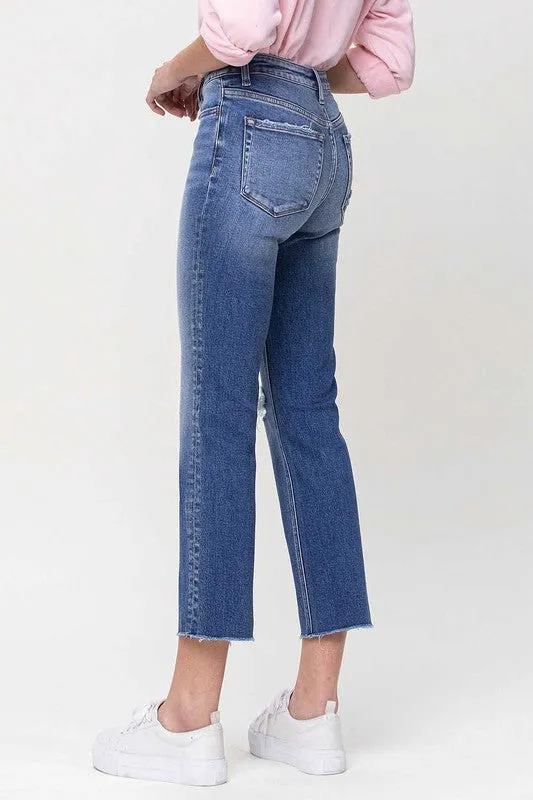 Jerri Mid-Rise Straight Crop Jeans