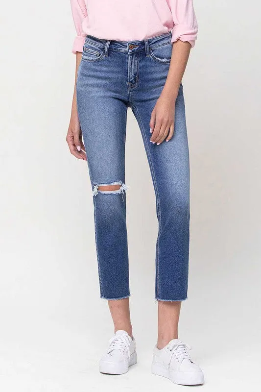 Jerri Mid-Rise Straight Crop Jeans