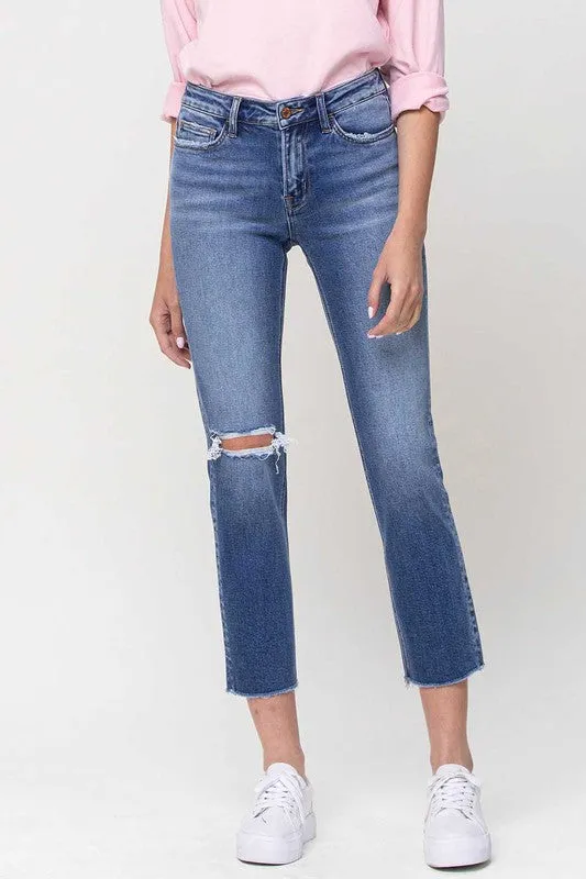 Jerri Mid-Rise Straight Crop Jeans