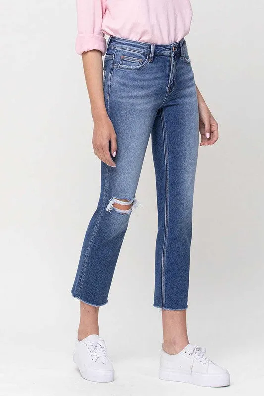 Jerri Mid-Rise Straight Crop Jeans