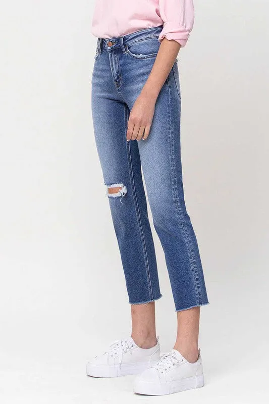 Jerri Mid-Rise Straight Crop Jeans