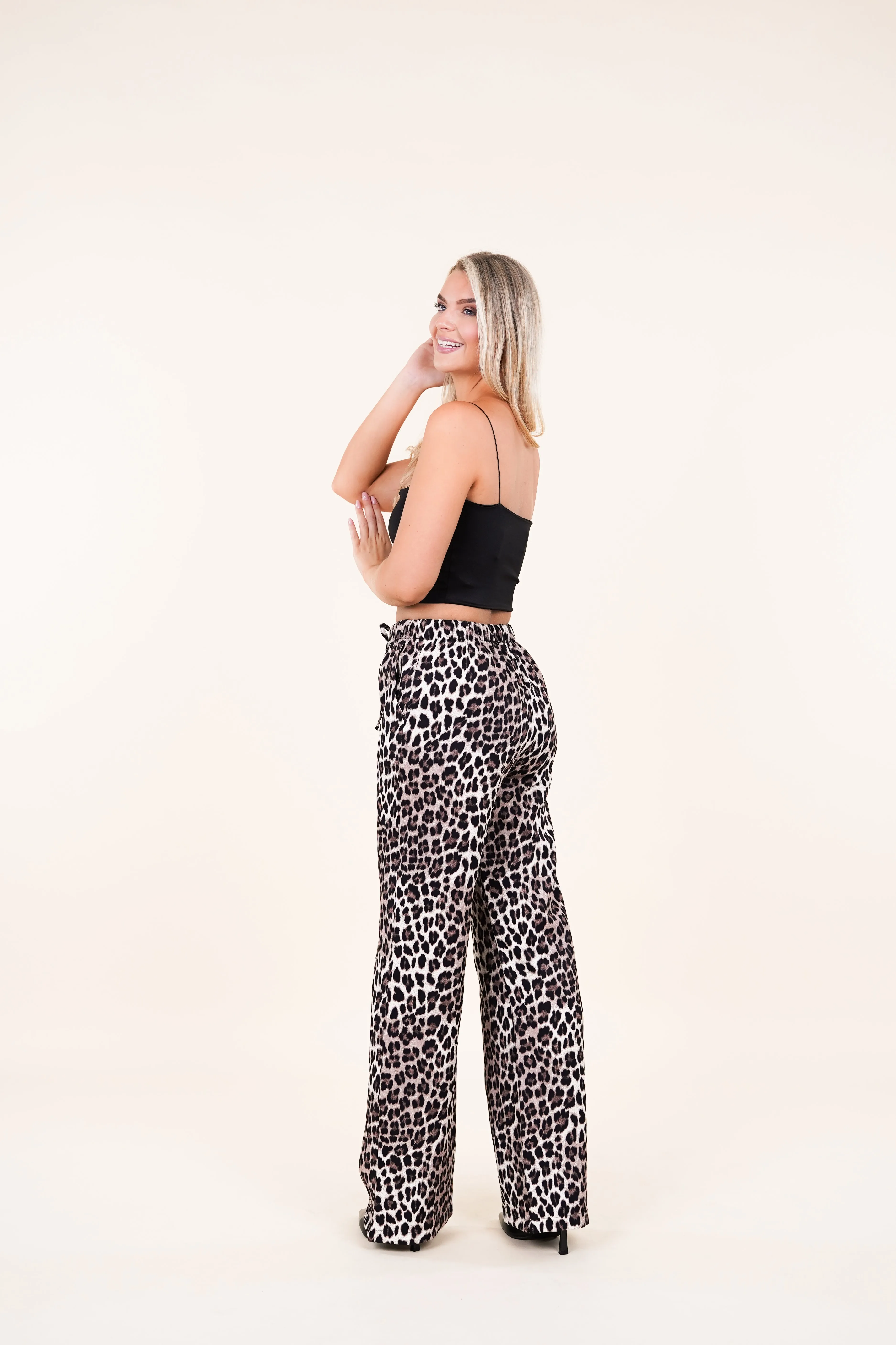 Jogger met straight leg model leopard - Mia