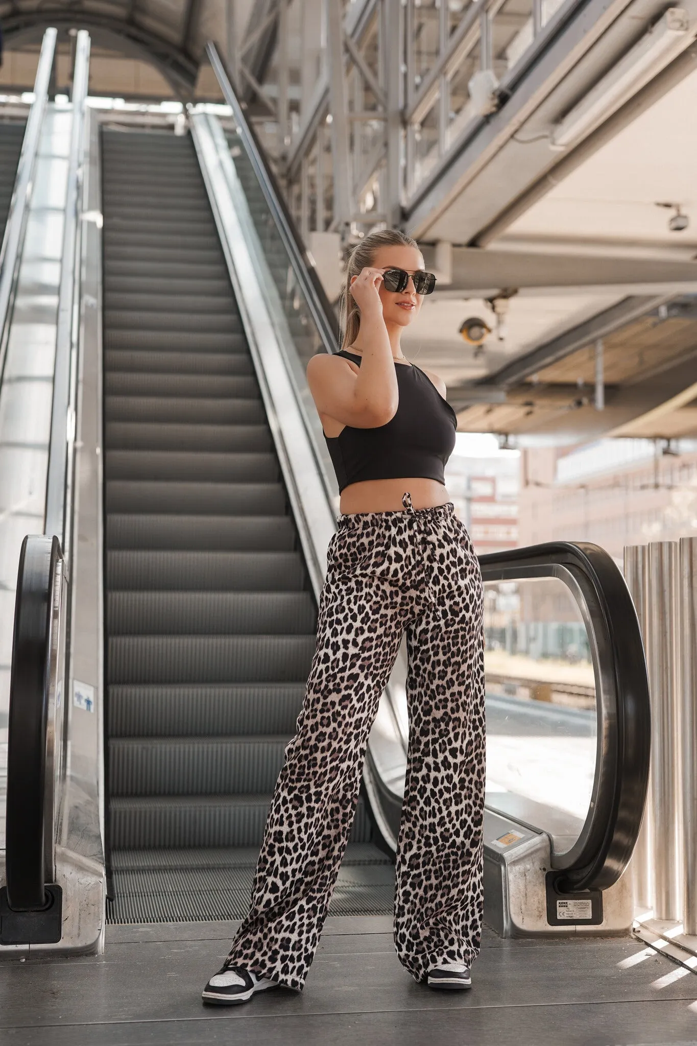 Jogger met straight leg model leopard - Mia