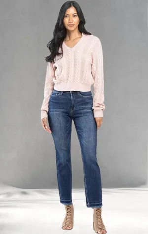 Judy Blue, High-Rise Released Hem Slim Jeans