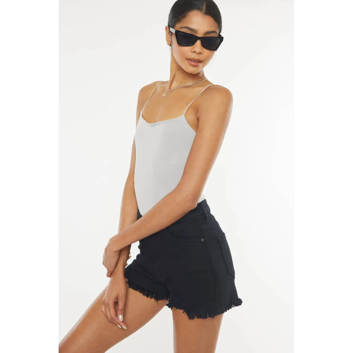 KanCan Black Distresseed Denim Shorts