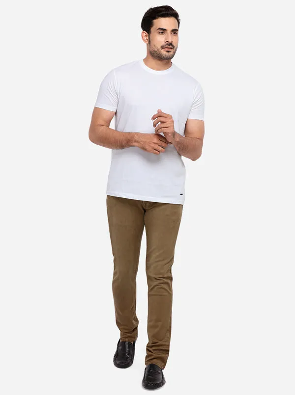 Khaki Washed Slim Fit Jeans | JadeBlue